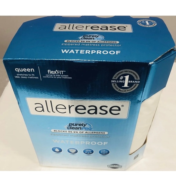 🌸NWT🌺AllerEase Waterproof  Queen Zippered Mattress Protector. NIB-open box - Picture 4 of 6